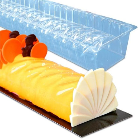 Yule Log Cake Mold In Plastic - Ribbed 500X80X60 12